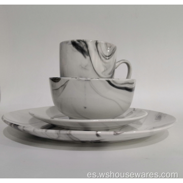 Venta al por mayor Vajilla Plato de mármol conjuntos de vajilla de porcelana